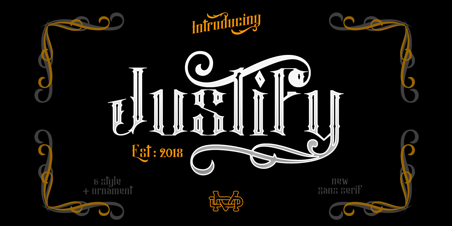 Beispiel einer Justify Outline-Schriftart